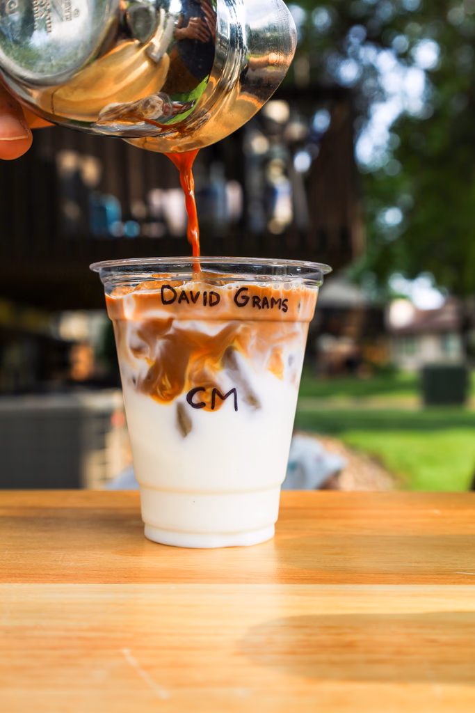 Iced coffee served at a Minneapolis outdoor event